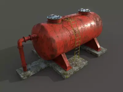 Oil tank Low-poly 3D model order