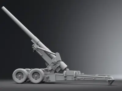 155mm Long Tom Deployed Scale model 3D print model