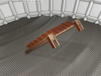 Wood Stairs - Construction Element 14 Low-poly 3D model