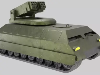 tank with rocket launcher Low-poly 3D model