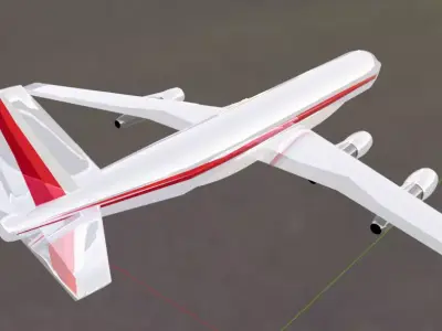 Fictional Quad Engine 1950s Jetliner DC-8-50 Inspired Low-poly 3D model