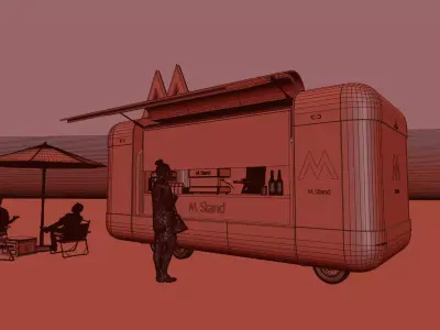 M Mobile Coffee Stand 3D model