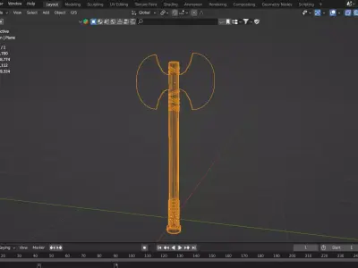 Axe Tool free Free low-poly 3D model