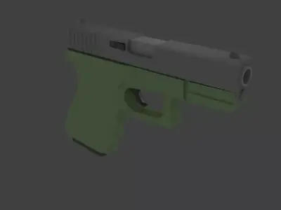Lowpoly Glock 19 Low-poly 3D model
