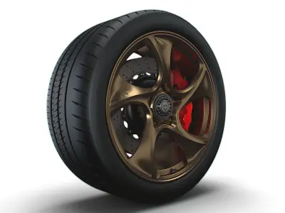 Porsche 911 GT3 HRE wheel 3D model