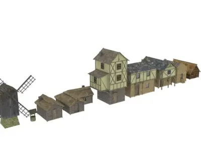 Medieval building pack Free low-poly 3D model