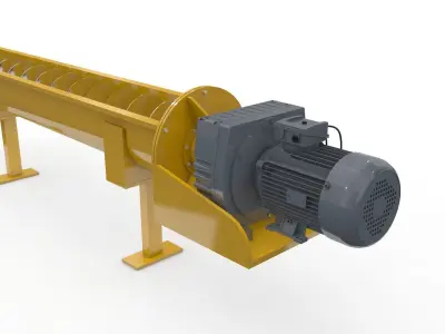 Screw Conveyor Adjustable and Rigged 3D model