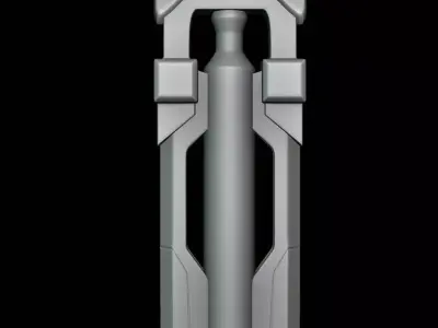 Simple lowpoly fantasy sword modeling Low-poly 3D model 5