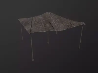 Military Net Tent 3D Model Low-poly 3D model