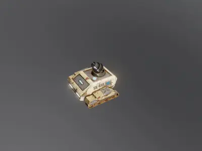 Mortar Tank Low-poly 3D model
