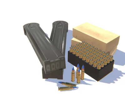 5-7x28 Ammo Pack Low-poly 3D model