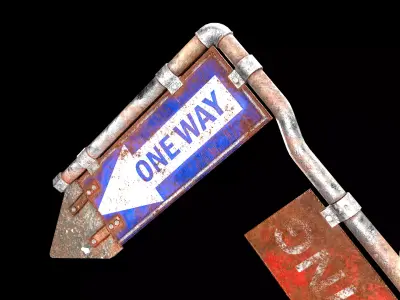 Roadsign Low-poly 3D model