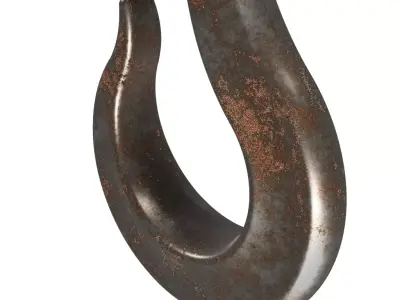 Rusty Industrial Crane Hook 3D model