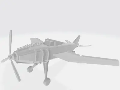 Plane with propeller Low-poly 3D model