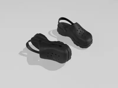 Clogs Sandal Black 3D model