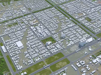 Islamabad Pakistan 50km Low-poly 3D model