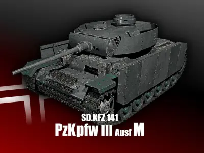 PzKpfw III - Panzer 3 - Ausf M Blender 3D Models 3D model