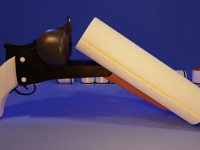 Sci-fi Double Barreled Shotgun Free 3D model