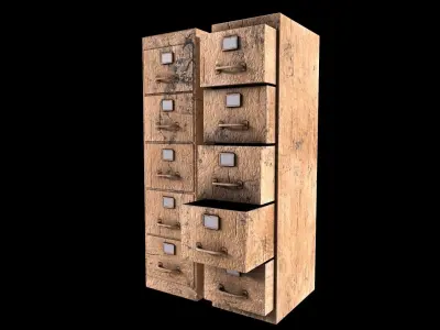 Cabinet V1 - 009 Low-poly 3D model