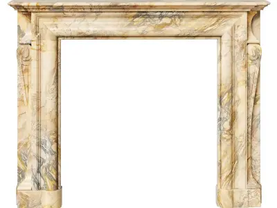 Antique Louis XIV Style Fireplace Mantel in Marble 3D model