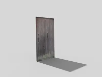 low poly door wooden Low-poly 3D model purchase