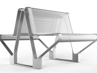Waiting Room Seat V2 Double 1 Big Seat 3D model