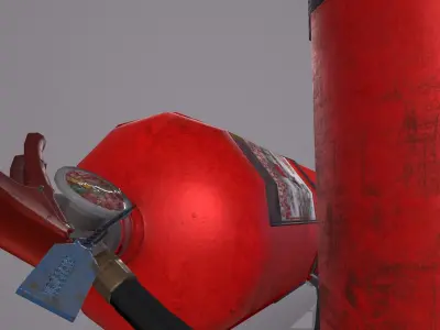 FireExtinguisher three fire extinguishers Low-poly 3D model