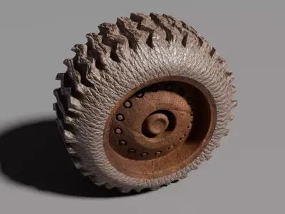 Rusted wheel 3D model
