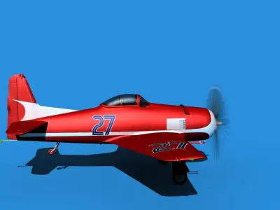 Grumman F8F-2 Bearcat V18 3D model