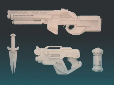Weapons Set gun 3D model
