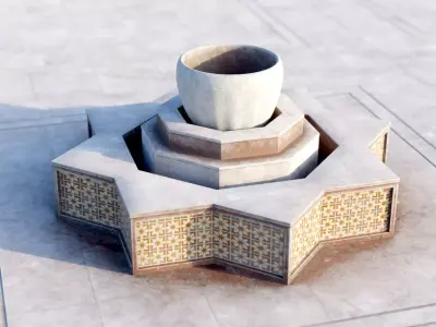 Vintage Arabesque Fountain 3D model
