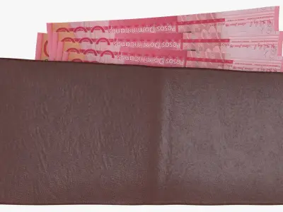 Dominican 1000 Pesos Wallet Money Purse 3D model