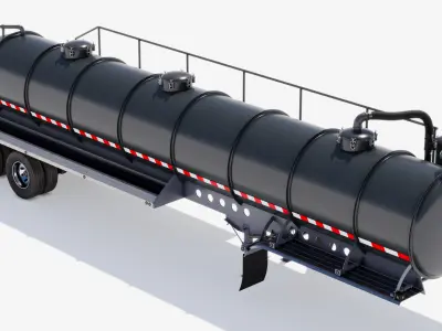 Vacuum Tank Trailer 01 Low-poly 3D model