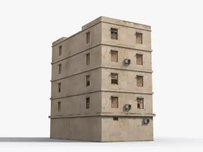 Arab Middle East Building x3 Low-poly 3D model