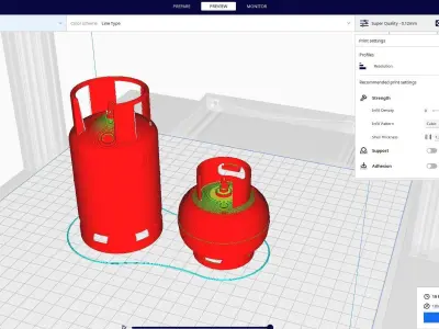 Gas cylinder 3D print model