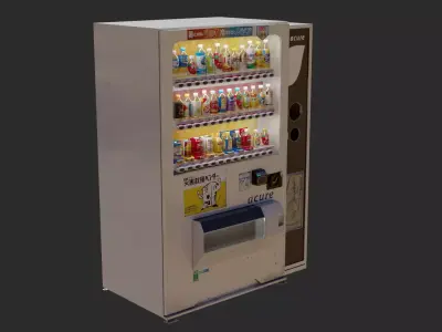 Vending machine Japan Low-poly 3D model