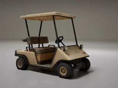 Golf Cart Asset Low-poly 3D model