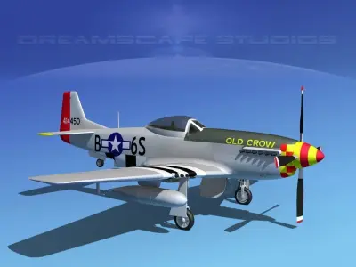 P-51D Mustang Old Crow 3D model