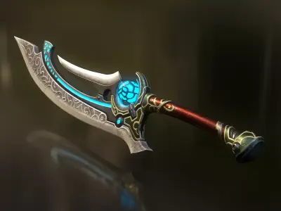 Fantasy Sword Low-poly 3D model shop