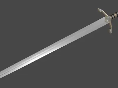 Caroling sword with Excalibur handle Low-poly 3D model
