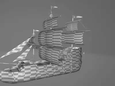 Pirate Ship 12 Low-poly 3D model
