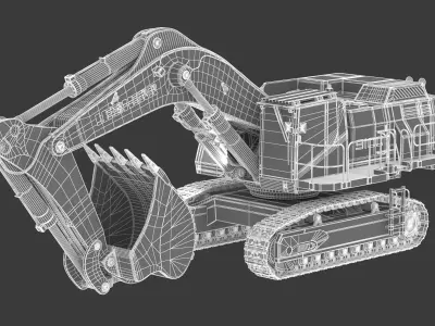 Liebherr R 9100 G6 Large Excavator 3D model