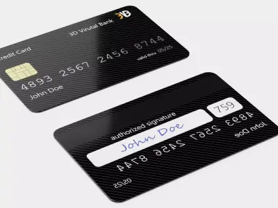 Credit Card V5 - Generic Payment Prop with Custom Design 3D model