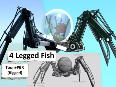4 Legged Fish Low-poly 3D model