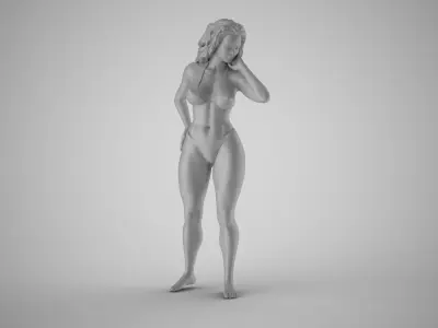 Girl Looking Leaning from Above 3D print model