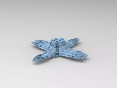 Floating cyber jets cells 3 3D model