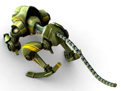 Military Robot Drone Cat Animal Low-poly 3D model