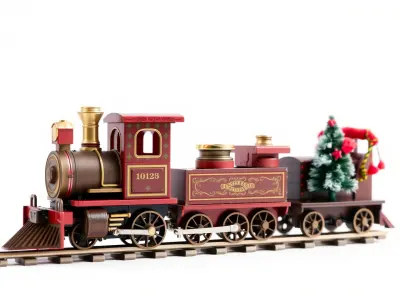Nostalgic Holiday Train Set 3D model pack Low-poly 3D model