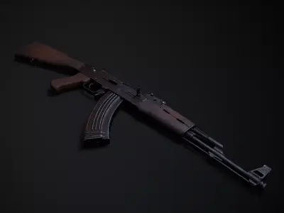 AK-47 Low-poly 3D model 5
