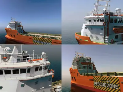 container ship Low-poly 3D model